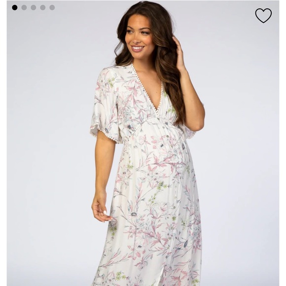 Pinkblush | Dresses | Nwt Pinkblush Ivory Floral Button Front Maternity ...